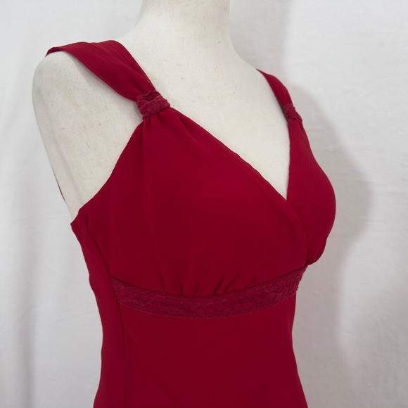 Y2K Babydoll Midi Dress‎ Womens Small Red High Low Holiday Party Fairy 90s Lined - Picture 6 of 11